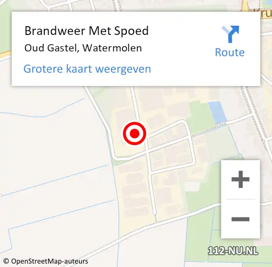 Locatie op kaart van de 112 melding: Brandweer Met Spoed Naar Oud Gastel, Watermolen op 19 oktober 2022 13:37