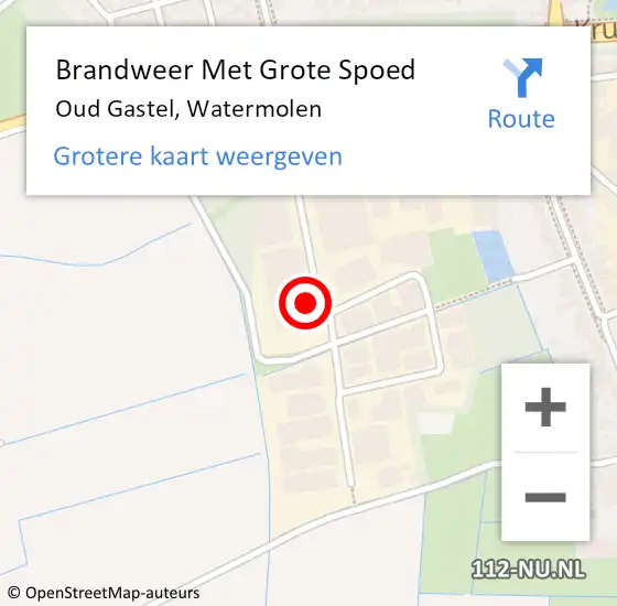 Locatie op kaart van de 112 melding: Brandweer Met Grote Spoed Naar Oud Gastel, Watermolen op 19 oktober 2022 13:45