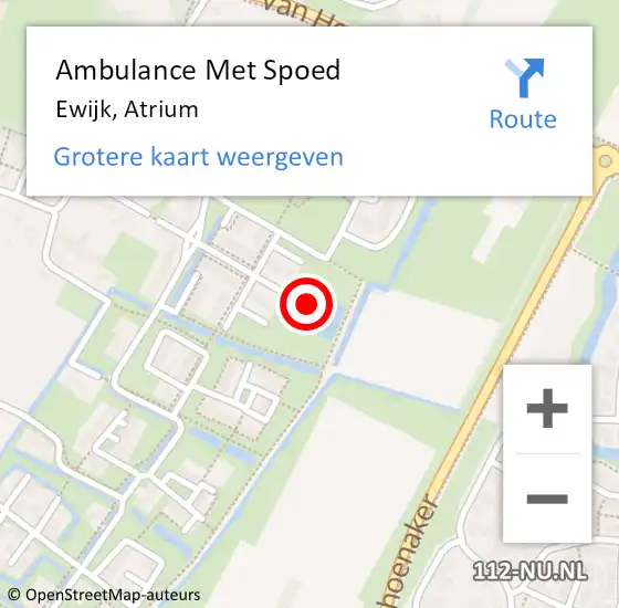 Locatie op kaart van de 112 melding: Ambulance Met Spoed Naar Ewijk, Atrium op 19 oktober 2022 13:51