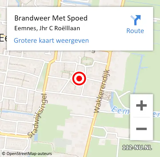 Locatie op kaart van de 112 melding: Brandweer Met Spoed Naar Eemnes, Jhr C Roëlllaan op 19 oktober 2022 13:54