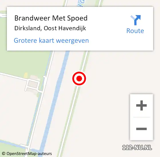 Locatie op kaart van de 112 melding: Brandweer Met Spoed Naar Dirksland, Oost Havendijk op 2 augustus 2014 01:23