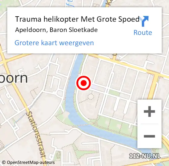 Locatie op kaart van de 112 melding: Trauma helikopter Met Grote Spoed Naar Apeldoorn, Baron Sloetkade op 19 oktober 2022 15:26