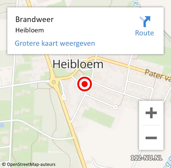 Locatie op kaart van de 112 melding: Brandweer Heibloem op 2 augustus 2014 01:53