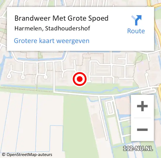 Locatie op kaart van de 112 melding: Brandweer Met Grote Spoed Naar Harmelen, Stadhoudershof op 19 oktober 2022 15:39