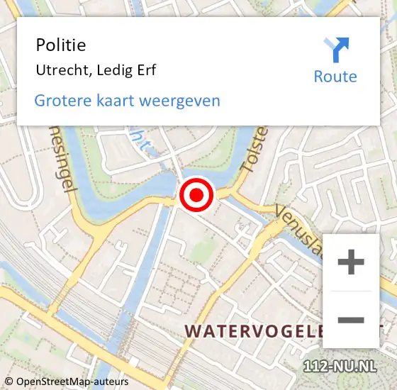 Locatie op kaart van de 112 melding: Politie Utrecht, Ledig Erf op 19 oktober 2022 16:03