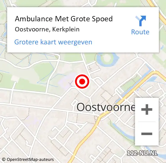 Locatie op kaart van de 112 melding: Ambulance Met Grote Spoed Naar Oostvoorne, Kerkplein op 19 oktober 2022 16:11