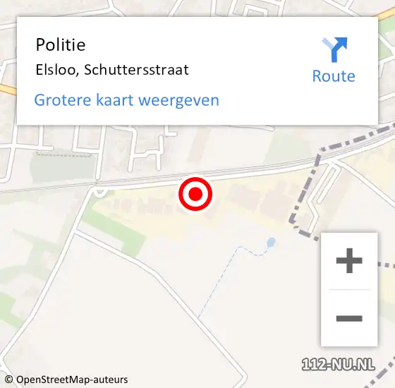 Locatie op kaart van de 112 melding: Politie Elsloo, Schuttersstraat op 19 oktober 2022 16:21