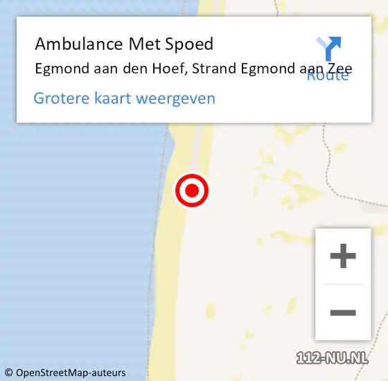 Locatie op kaart van de 112 melding: Ambulance Met Spoed Naar Egmond aan den Hoef, Strand Egmond aan Zee op 19 oktober 2022 16:21