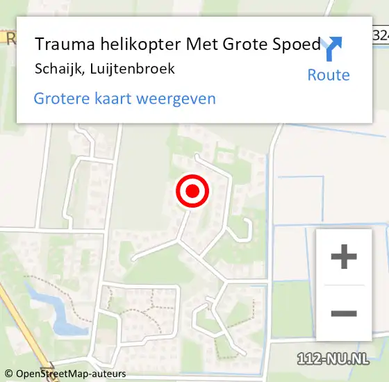 Locatie op kaart van de 112 melding: Trauma helikopter Met Grote Spoed Naar Schaijk, Luijtenbroek op 19 oktober 2022 17:20