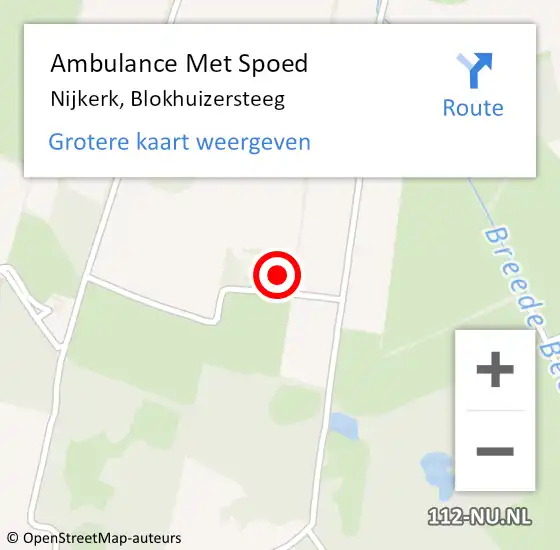 Locatie op kaart van de 112 melding: Ambulance Met Spoed Naar Nijkerk, Blokhuizersteeg op 19 oktober 2022 17:30