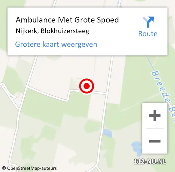 Locatie op kaart van de 112 melding: Ambulance Met Grote Spoed Naar Nijkerk, Blokhuizersteeg op 19 oktober 2022 17:31