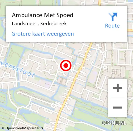 Locatie op kaart van de 112 melding: Ambulance Met Spoed Naar Landsmeer, Kerkebreek op 19 oktober 2022 18:17