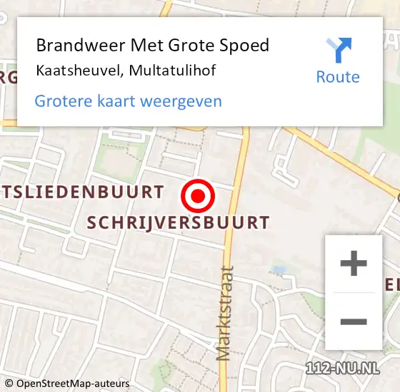 Locatie op kaart van de 112 melding: Brandweer Met Grote Spoed Naar Kaatsheuvel, Multatulihof op 19 oktober 2022 18:18