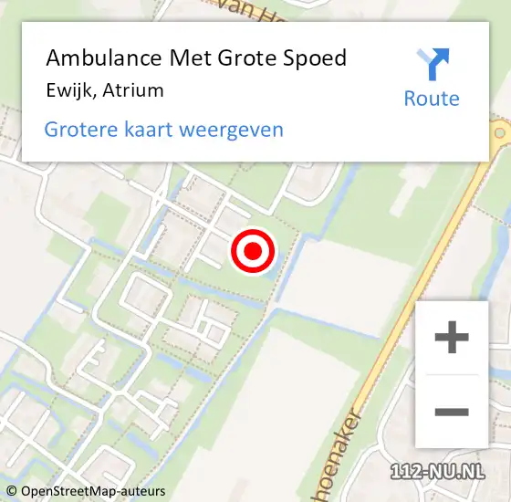 Locatie op kaart van de 112 melding: Ambulance Met Grote Spoed Naar Ewijk, Atrium op 19 oktober 2022 18:28