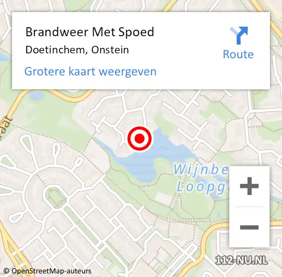 Locatie op kaart van de 112 melding: Brandweer Met Spoed Naar Doetinchem, Onstein op 19 oktober 2022 19:16