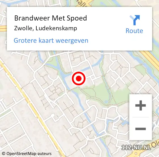 Locatie op kaart van de 112 melding: Brandweer Met Spoed Naar Zwolle, Ludekenskamp op 19 oktober 2022 20:07