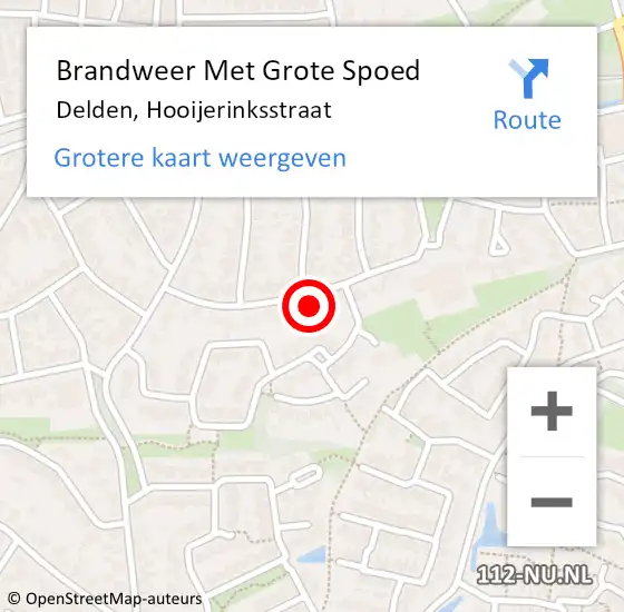 Locatie op kaart van de 112 melding: Brandweer Met Grote Spoed Naar Delden, Hooijerinksstraat op 19 oktober 2022 20:25