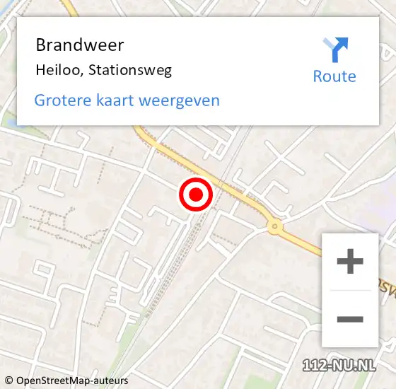 Locatie op kaart van de 112 melding: Brandweer Heiloo, Stationsweg op 19 oktober 2022 20:36