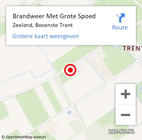 Locatie op kaart van de 112 melding: Brandweer Met Grote Spoed Naar Zeeland, Bovenste Trent op 19 oktober 2022 21:12