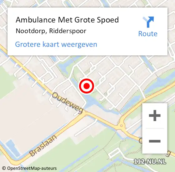 Locatie op kaart van de 112 melding: Ambulance Met Grote Spoed Naar Nootdorp, Ridderspoor op 20 oktober 2022 02:59