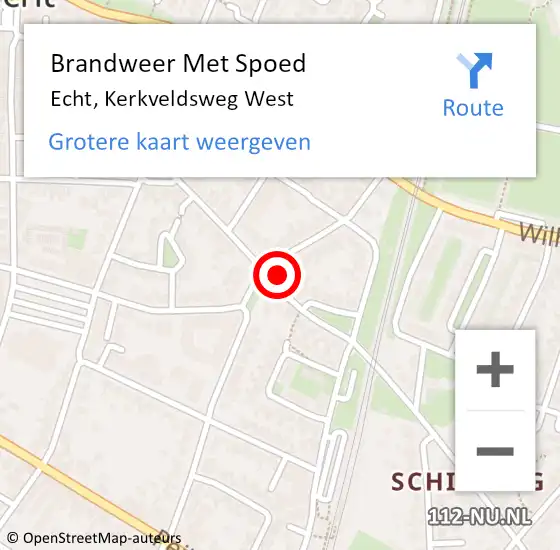 Locatie op kaart van de 112 melding: Brandweer Met Spoed Naar Echt, Kerkveldsweg West op 20 oktober 2022 03:48