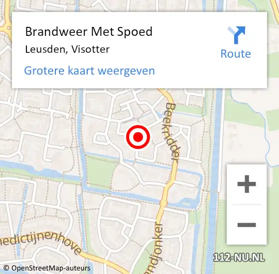 Locatie op kaart van de 112 melding: Brandweer Met Spoed Naar Leusden, Visotter op 20 oktober 2022 03:54