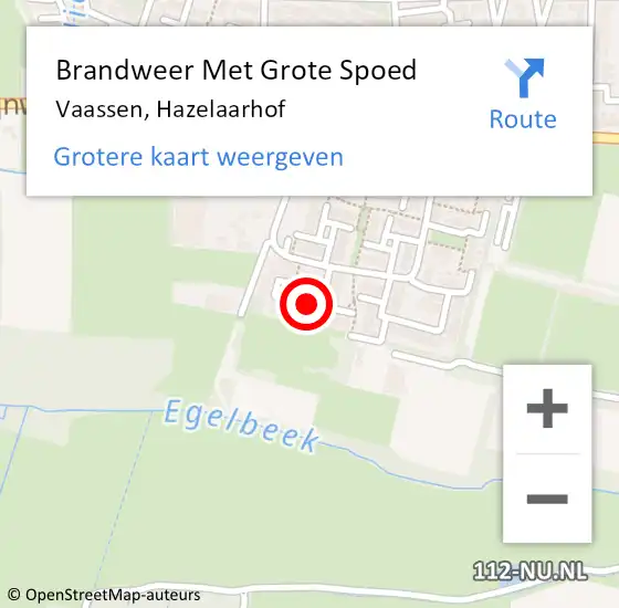 Locatie op kaart van de 112 melding: Brandweer Met Grote Spoed Naar Vaassen, Hazelaarhof op 20 oktober 2022 04:27