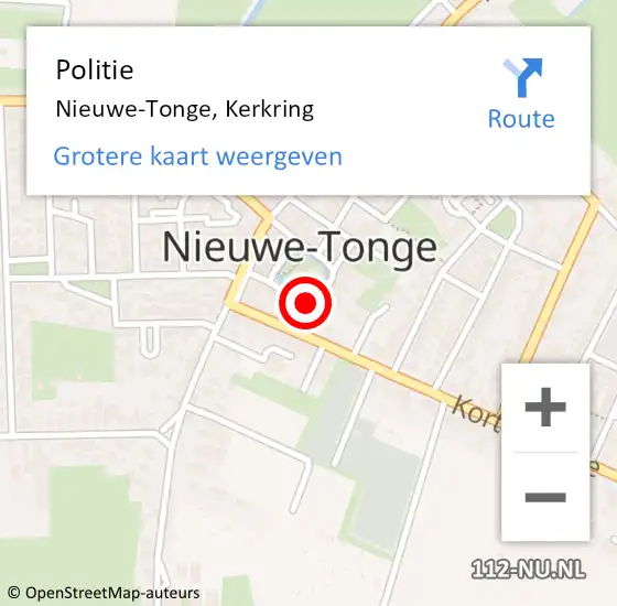 Locatie op kaart van de 112 melding: Politie Nieuwe-Tonge, Kerkring op 20 oktober 2022 05:47