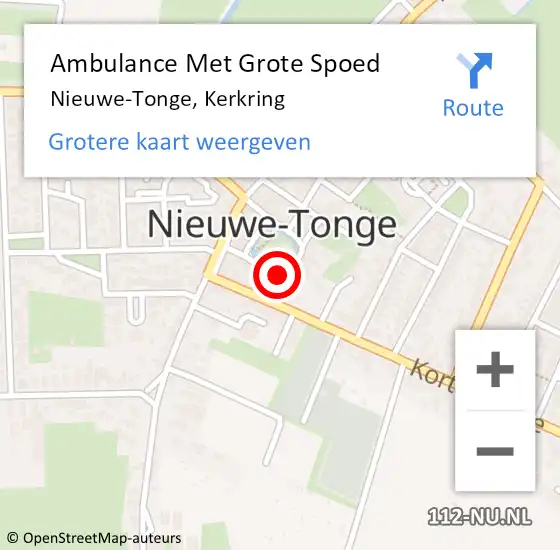 Locatie op kaart van de 112 melding: Ambulance Met Grote Spoed Naar Nieuwe-Tonge, Kerkring op 20 oktober 2022 05:49