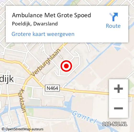 Locatie op kaart van de 112 melding: Ambulance Met Grote Spoed Naar Poeldijk, Dwarsland op 20 oktober 2022 07:46