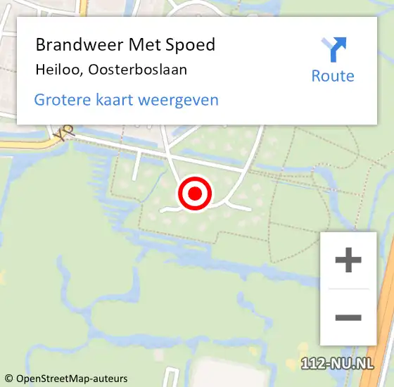 Locatie op kaart van de 112 melding: Brandweer Met Spoed Naar Heiloo, Oosterboslaan op 20 oktober 2022 08:17