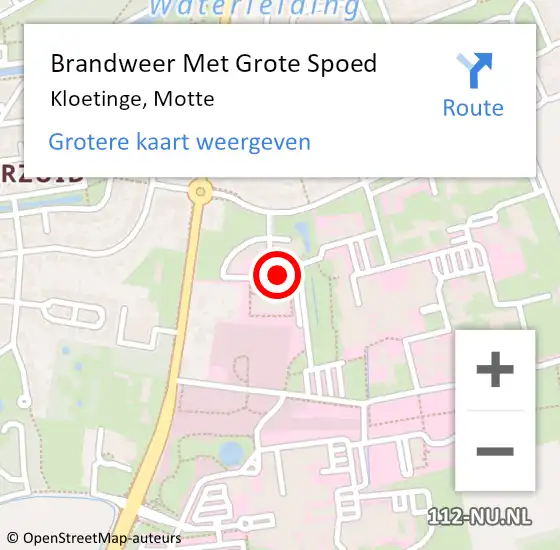 Locatie op kaart van de 112 melding: Brandweer Met Grote Spoed Naar Kloetinge, Motte op 20 oktober 2022 08:23