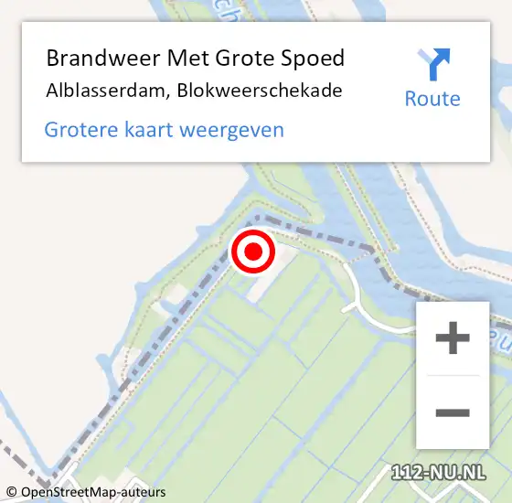 Locatie op kaart van de 112 melding: Brandweer Met Grote Spoed Naar Alblasserdam, Blokweerschekade op 20 oktober 2022 09:25