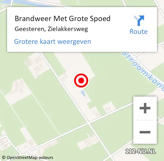 Locatie op kaart van de 112 melding: Brandweer Met Grote Spoed Naar Geesteren, Zielakkersweg op 20 oktober 2022 10:23