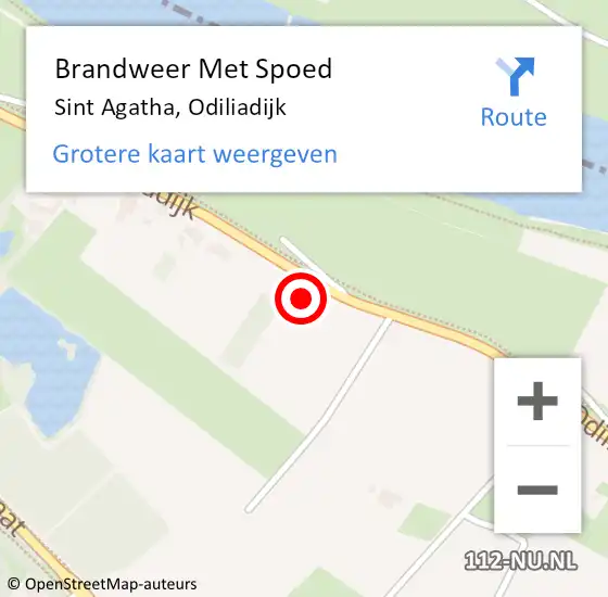Locatie op kaart van de 112 melding: Brandweer Met Spoed Naar Sint Agatha, Odiliadijk op 20 oktober 2022 11:06