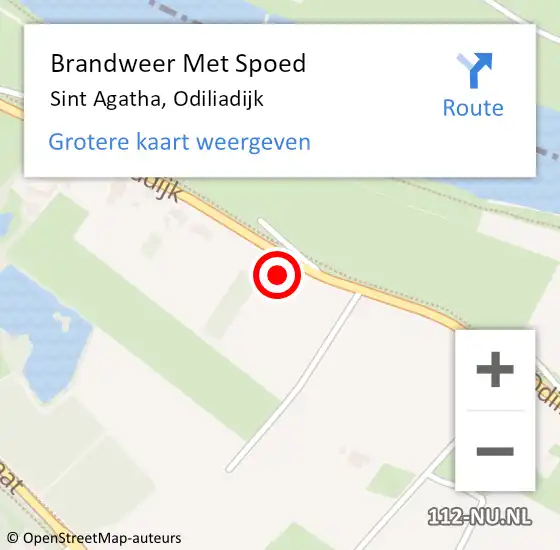 Locatie op kaart van de 112 melding: Brandweer Met Spoed Naar Sint Agatha, Odiliadijk op 20 oktober 2022 11:10