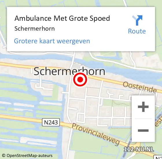 Locatie op kaart van de 112 melding: Ambulance Met Grote Spoed Naar Schermerhorn op 2 augustus 2014 06:18