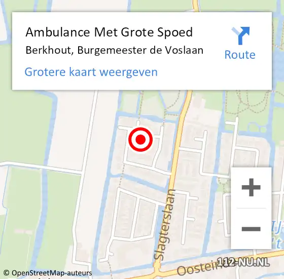 Locatie op kaart van de 112 melding: Ambulance Met Grote Spoed Naar Berkhout, Burgemeester de Voslaan op 20 oktober 2022 12:02