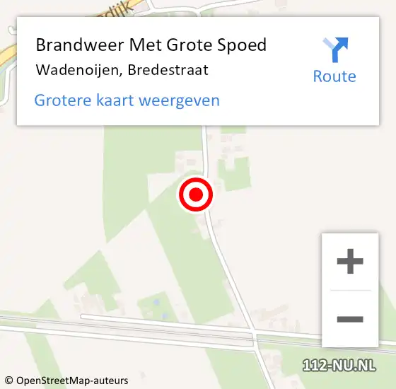 Locatie op kaart van de 112 melding: Brandweer Met Grote Spoed Naar Wadenoijen, Bredestraat op 20 oktober 2022 12:35