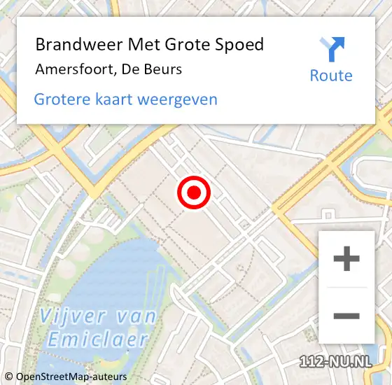 Locatie op kaart van de 112 melding: Brandweer Met Grote Spoed Naar Amersfoort, De Beurs op 20 oktober 2022 12:50