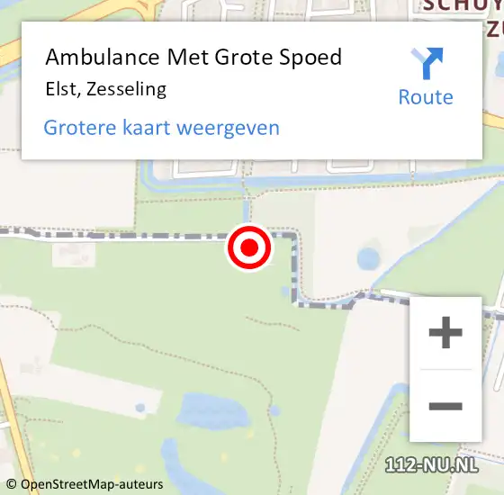 Locatie op kaart van de 112 melding: Ambulance Met Grote Spoed Naar Elst, Zesseling op 20 oktober 2022 14:07