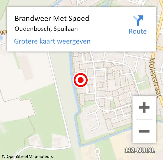 Locatie op kaart van de 112 melding: Brandweer Met Spoed Naar Oudenbosch, Spuilaan op 20 oktober 2022 14:59