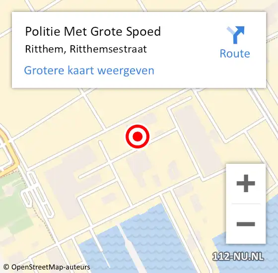 Locatie op kaart van de 112 melding: Politie Met Grote Spoed Naar Ritthem, Ritthemsestraat op 20 oktober 2022 15:26