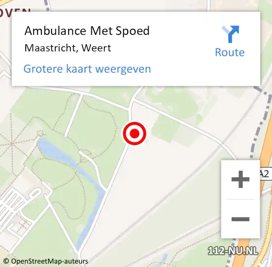 Locatie op kaart van de 112 melding: Ambulance Met Spoed Naar Maastricht, Weert op 20 oktober 2022 16:15
