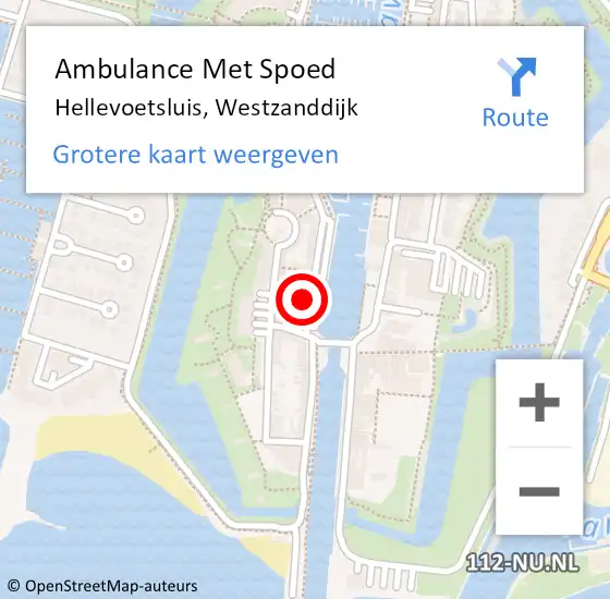 Locatie op kaart van de 112 melding: Ambulance Met Spoed Naar Hellevoetsluis, Westzanddijk op 20 oktober 2022 17:55