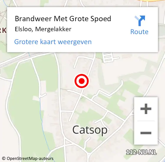 Locatie op kaart van de 112 melding: Brandweer Met Grote Spoed Naar Elsloo, Mergelakker op 20 oktober 2022 18:03