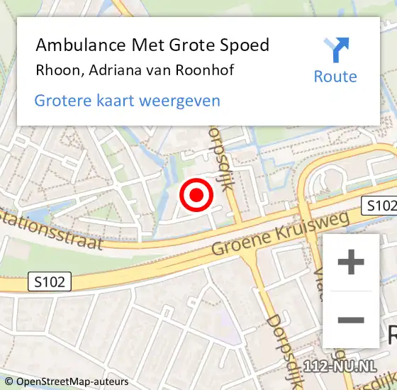 Locatie op kaart van de 112 melding: Ambulance Met Grote Spoed Naar Rhoon, Adriana van Roonhof op 20 oktober 2022 18:42