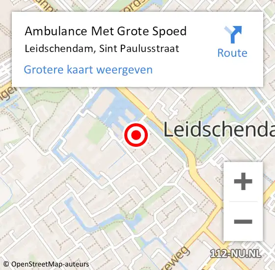 Locatie op kaart van de 112 melding: Ambulance Met Grote Spoed Naar Leidschendam, Sint Paulusstraat op 20 oktober 2022 19:11