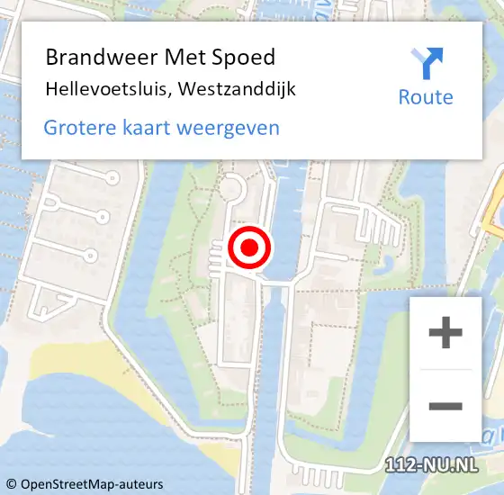 Locatie op kaart van de 112 melding: Brandweer Met Spoed Naar Hellevoetsluis, Westzanddijk op 20 oktober 2022 19:15