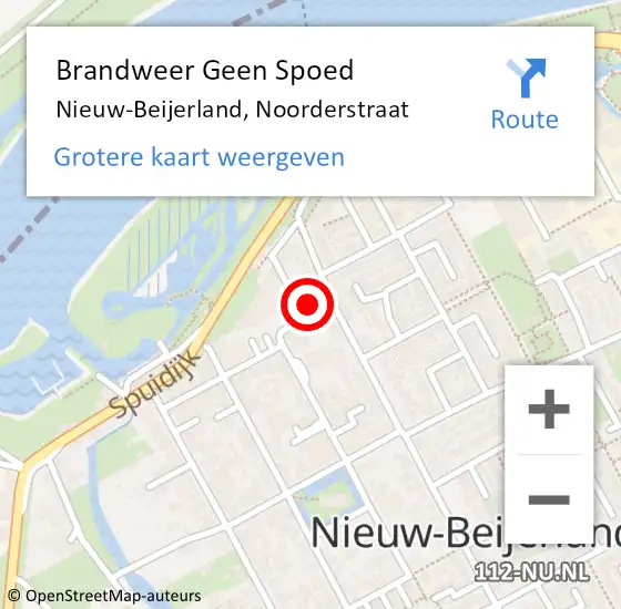 Locatie op kaart van de 112 melding: Brandweer Geen Spoed Naar Nieuw-Beijerland, Noorderstraat op 20 oktober 2022 19:44